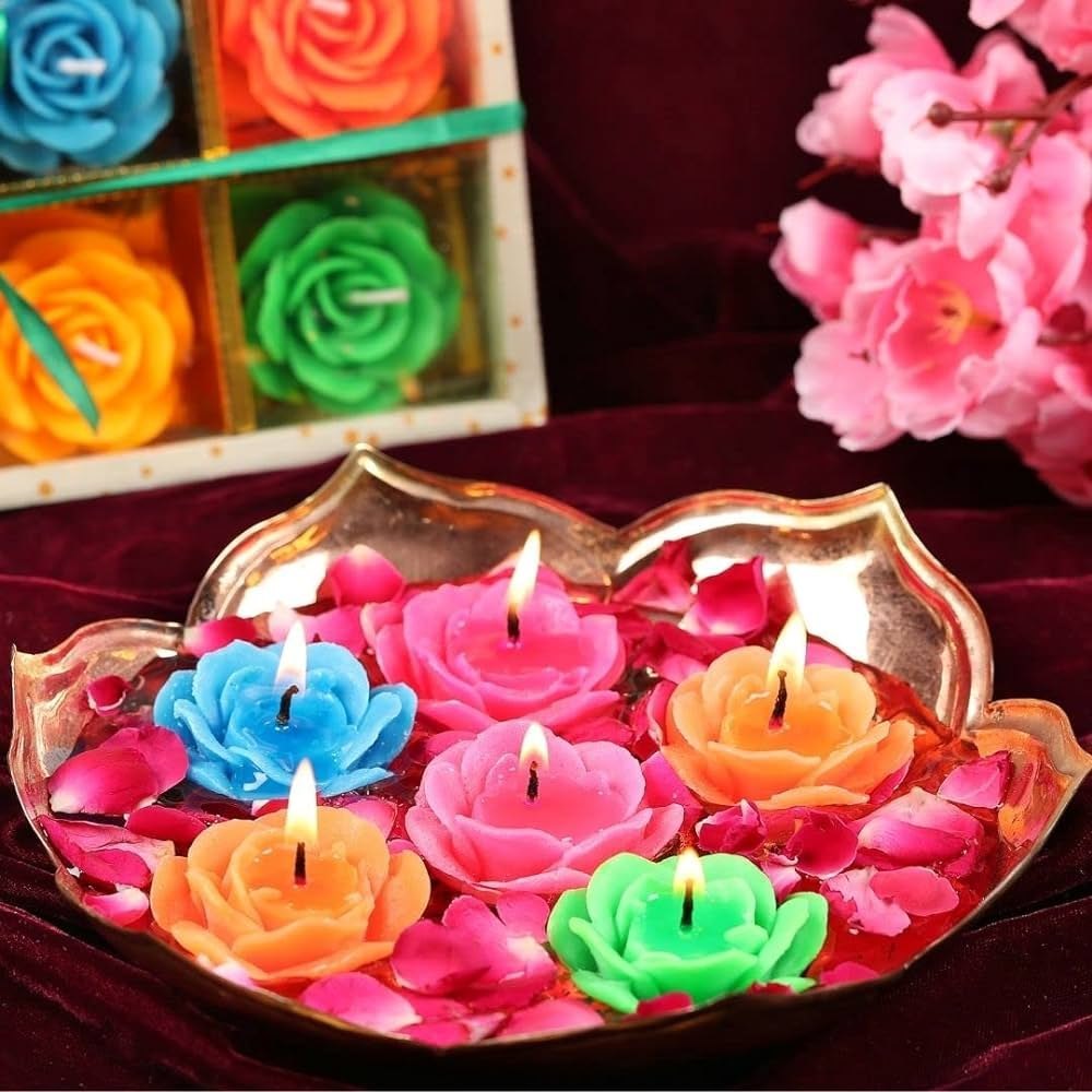 Floating Flower Candle – Perfect for Diwali, Weddings & Home Décor (3 pieces)