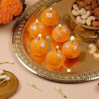 Motichoor Laddu Candle – Premium Scented Wax Candle, Festive Gift Pack (Pack of 4)