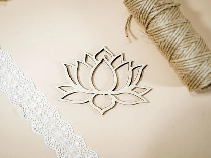 Stencils 10 Pieces 4-Inch Lotus MDF Cutouts – Perfect for DIY Art, Crafting & Painting Projects